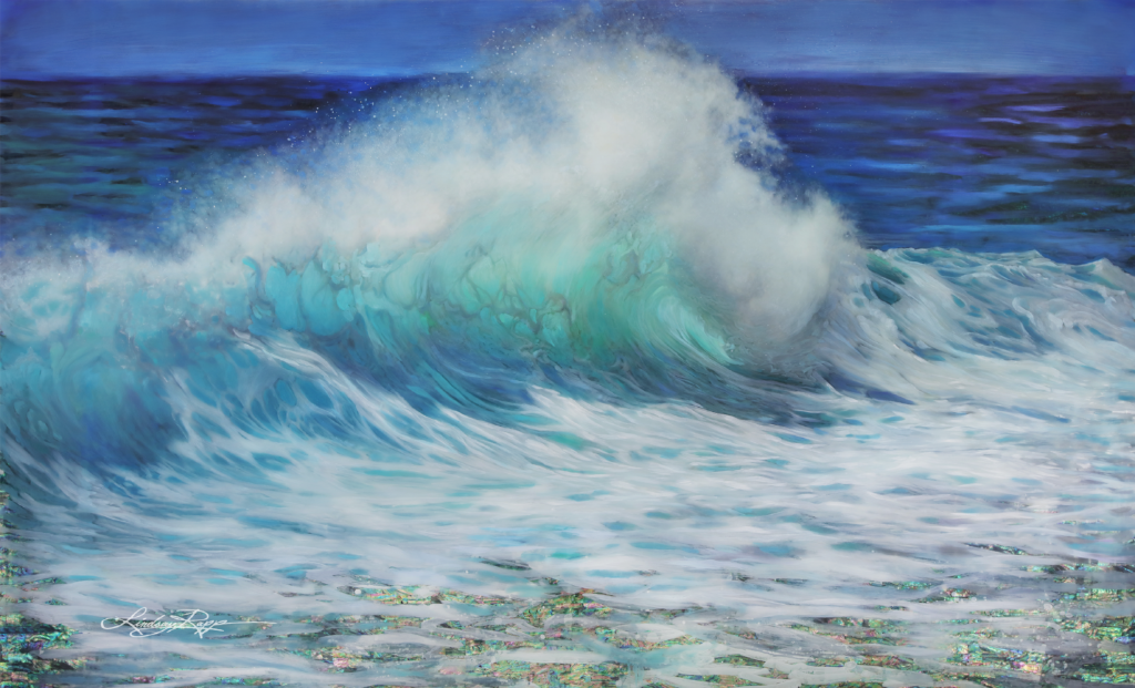"Summer Wave" <br/> Original Painting <br/> in Private Collection <br/> at Laguna Beach, California