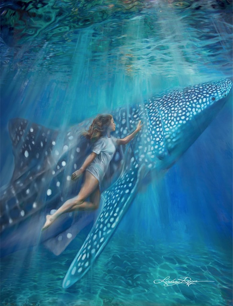 "Whale Shark" <br/> Original Painting <br/> in Private Collection <br/> at Beneden-Leeuwen, Netherlands