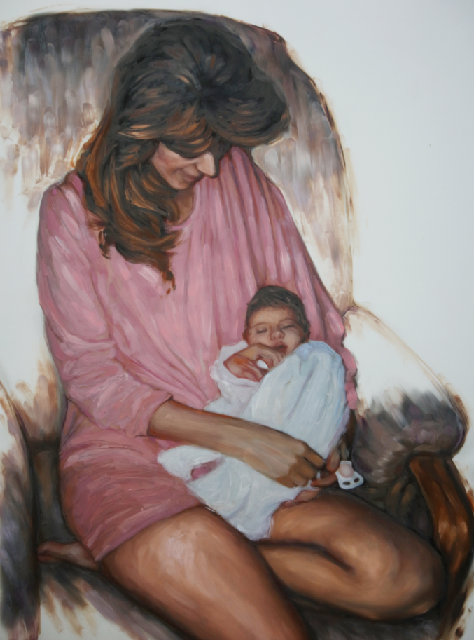 "Motherly Love" <br/> Original Painting <br/> in Private Collection at Philadelphia, Pennsylvania