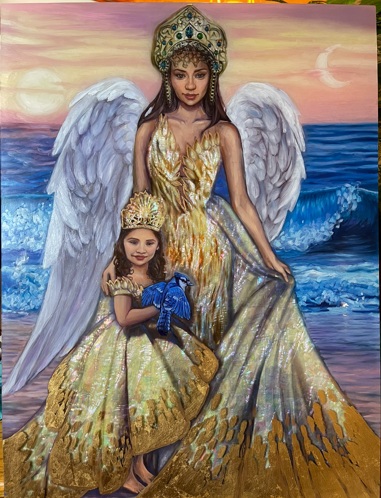 "Guardian Angel" <br/> Original Painting <br/> in Private Collection <br/> at Litchfield, Connecticut