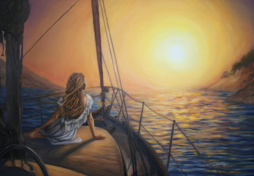 "Voyage" <br/> Original Painting <br/> in Private Collection <br/> at Santa Barbara, California