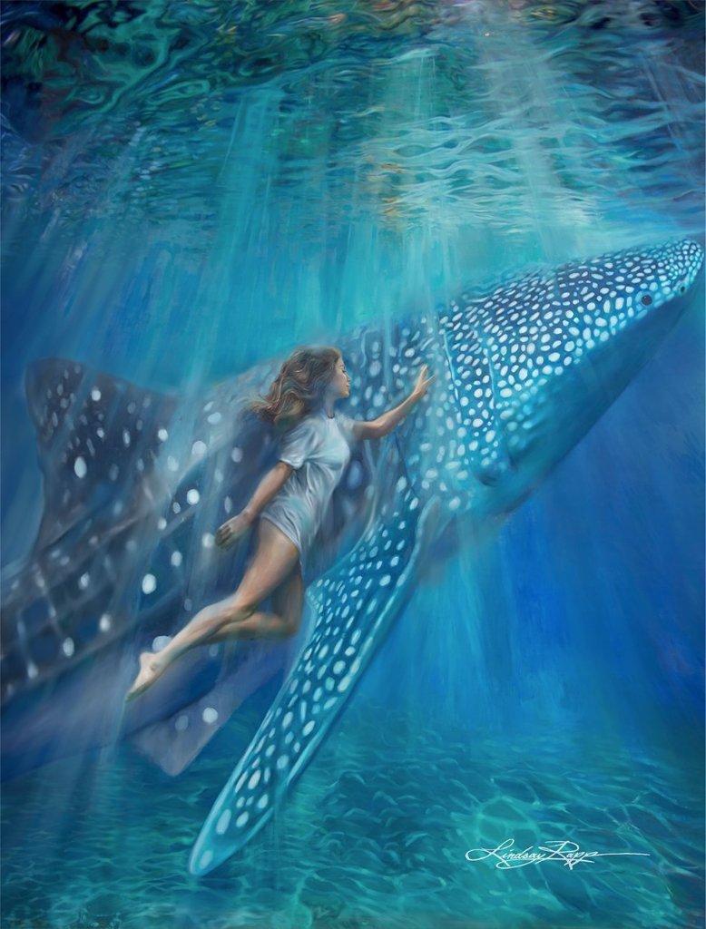 ORIGINAL whale shark paintingwhale shark online artshark painting